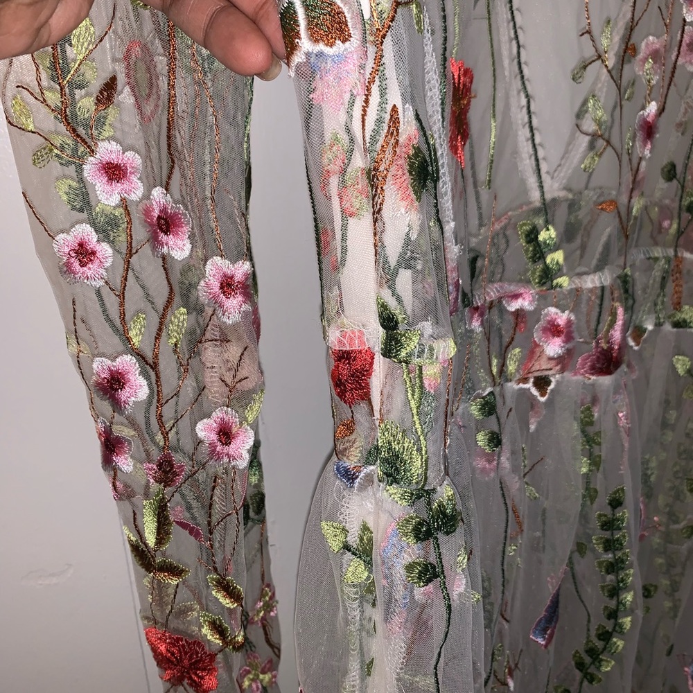 HIBABAO - Floral Sheer Layer Dress